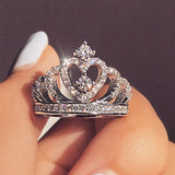 2Pcs/Set 2018 Luxury Green Blue Stone Crystal Rings For Women Sliver Color Zirconia Wedding Engagement Ring Jewelry Size 6 7 8 9