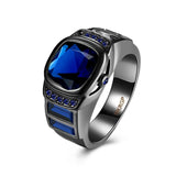 Fashion Vintage Watch Clock Female Men Rings Black Gold Austria Crystal Stone Finger Rings For Women Man Anel Jewelry Party Gift