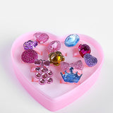 12Pcs / lot  love kids cute sweet ring design irregular pattern fashion jewelry accessories girl children gift adjustable ring