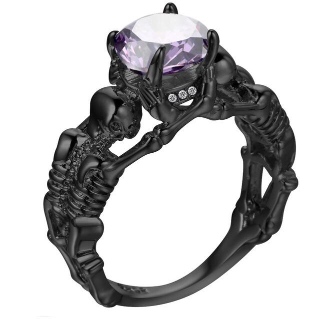 Ghost evil Skull skeleton Hand CZ Ring European and American Punk style Motor Biker Men Ring 2019 new skull men's jewelry