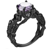 Ghost evil Skull skeleton Hand CZ Ring European and American Punk style Motor Biker Men Ring 2019 new skull men's jewelry