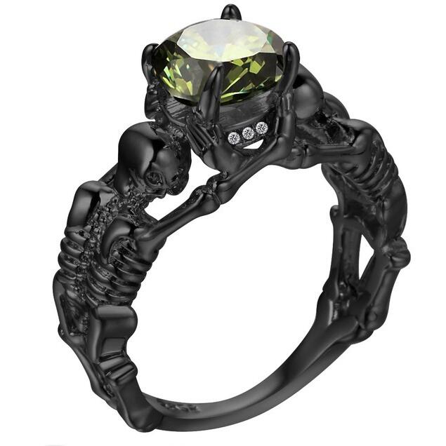 Ghost evil Skull skeleton Hand CZ Ring European and American Punk style Motor Biker Men Ring 2019 new skull men's jewelry