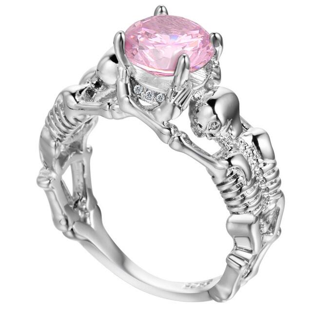 Ghost evil Skull skeleton Hand CZ Ring European and American Punk style Motor Biker Men Ring 2019 new skull men's jewelry