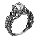 Ghost evil Skull skeleton Hand CZ Ring European and American Punk style Motor Biker Men Ring 2019 new skull men's jewelry