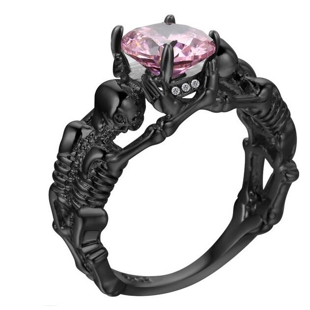 Ghost evil Skull skeleton Hand CZ Ring European and American Punk style Motor Biker Men Ring 2019 new skull men's jewelry