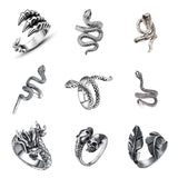 Free Fan Cool Retro Punk Exaggerated Men Snake Ring Fashion Personality Snake Opening Adjustable Ring Jewelry For Mens Gift