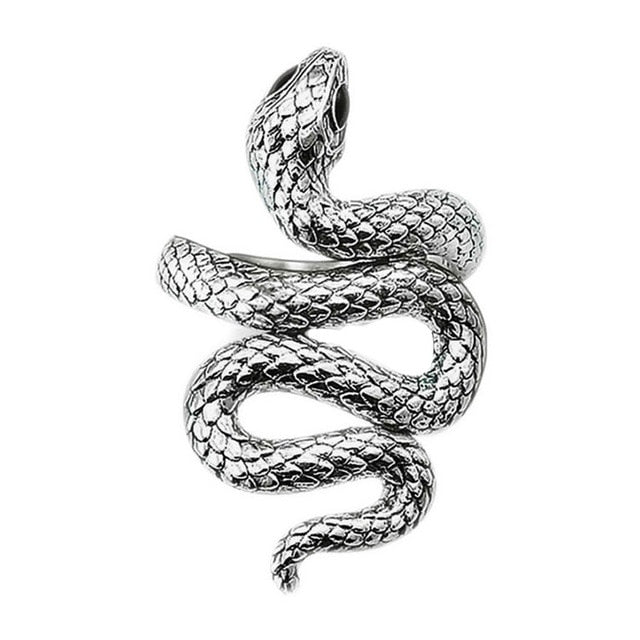 Free Fan Cool Retro Punk Exaggerated Men Snake Ring Fashion Personality Snake Opening Adjustable Ring Jewelry For Mens Gift