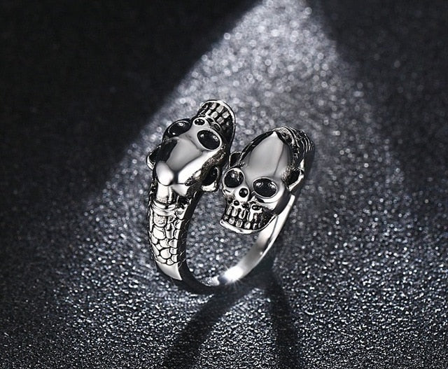 Free Fan Cool Retro Punk Exaggerated Men Snake Ring Fashion Personality Snake Opening Adjustable Ring Jewelry For Mens Gift