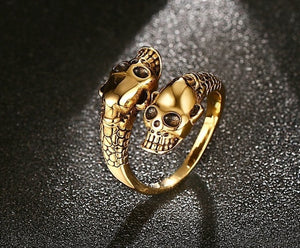 Free Fan Cool Retro Punk Exaggerated Men Snake Ring Fashion Personality Snake Opening Adjustable Ring Jewelry For Mens Gift