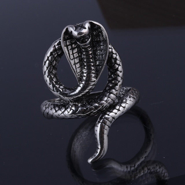 Free Fan Cool Retro Punk Exaggerated Men Snake Ring Fashion Personality Snake Opening Adjustable Ring Jewelry For Mens Gift