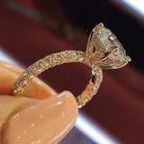 FDLK  Dazzling Brand Jewelry Natural White Rhinestones Birthstone Jewelry Bride Wedding Party Ring