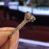 FDLK  Dazzling Brand Jewelry Natural White Rhinestones Birthstone Jewelry Bride Wedding Party Ring