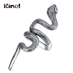 Kinel Fashion Snake Rings For Women Gold Color Black Heavy Metals Punk Rock Ring Vintage Animal Jewelry Wholesale