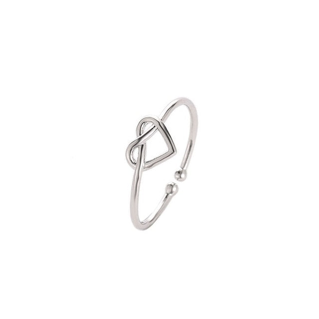 H:HYDE Wedding Heart Rose Gold Color Rings Engagement Black Color Stainless Steel Open Ring Fashion Bijoux For Women Jewelry