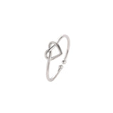 H:HYDE Wedding Heart Rose Gold Color Rings Engagement Black Color Stainless Steel Open Ring Fashion Bijoux For Women Jewelry