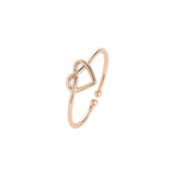 H:HYDE Wedding Heart Rose Gold Color Rings Engagement Black Color Stainless Steel Open Ring Fashion Bijoux For Women Jewelry
