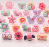 20pcs/set Random Mix Animal Heart Assorted Baby Kids Girl Children's Cartoon Rings For Christmas Gift