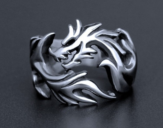 Mling Men Hiphop Ring Retro Titanium Steel Black/Red Stone Rings for Women Men Gothic Fashion Jewelry Size 8-11 anillo hombre